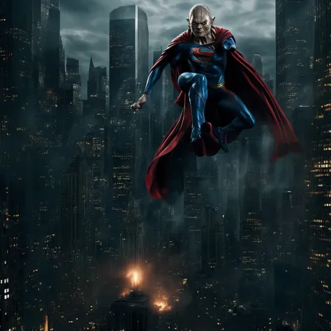 Perched atop Metropolis towering skyscrapers, Gollums gangly pale form now dons Supergirls signature blue uniform and flowing red cape. But his enormous luminous eyes, burning with obsession, scan the city below not for citizens in need but for any glint o...