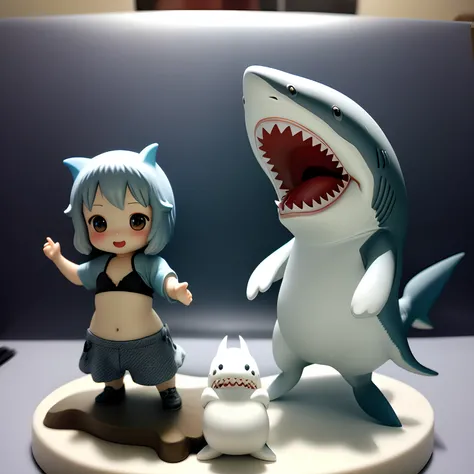 Photographic、figurine、realisitic、shark、cute little