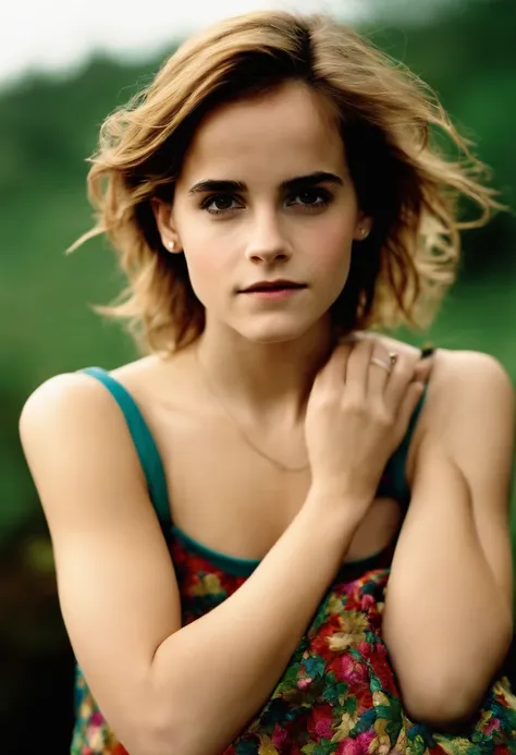 very young emma watson posing in underwaer