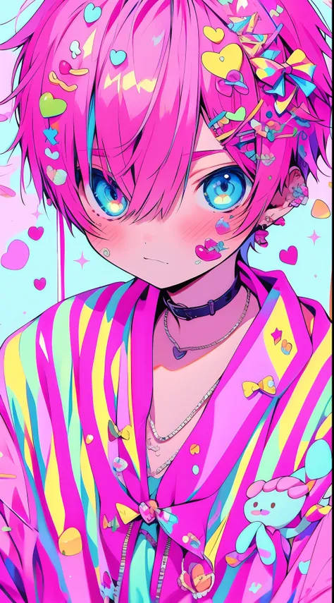 masterpiece, best quality, high quality, yume kawaii, kawaii, 1boy, cute, whimpering, pastel color, candy color