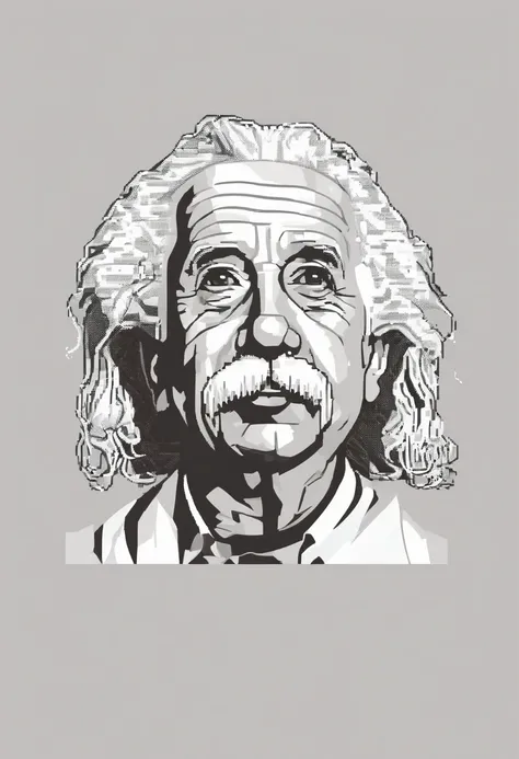 einstein caricature t shirt design, white background