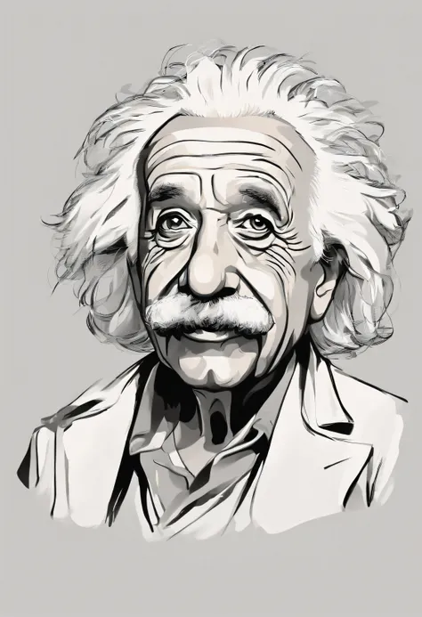 einstein caricature t shirt design, white background