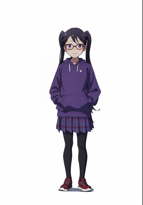 anime girl in purple hoodie and plaid skirt standing with her hands in her pockets, nagatoro, hinata hyuga, anime moe artstyle, anime visual of a cute girl, anime best girl, full_body!!, anime girl named lucy, hanayamata, official anime still, mitsumayo, a...