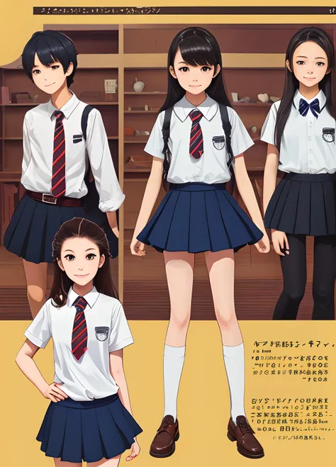 2nd year junior high school student、Uniform Panchira、illustratio --auto