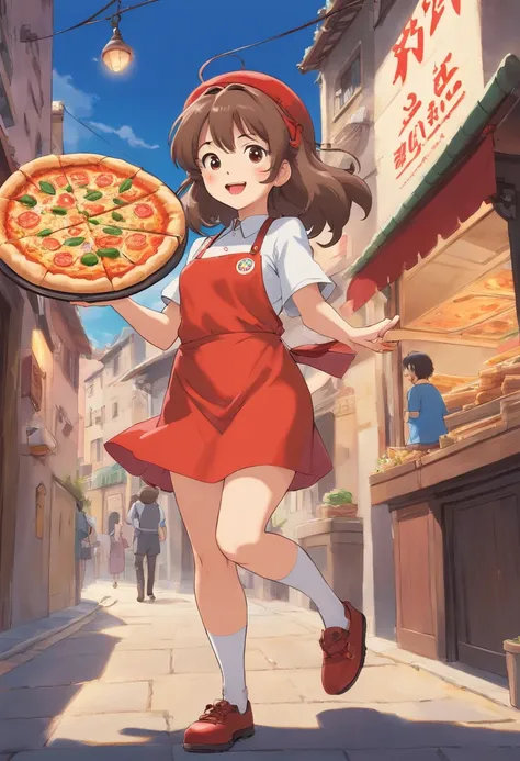 pizzeria　delivery　chee　uniformss　年轻　Naughty Poses　cute little　tits out　friendly