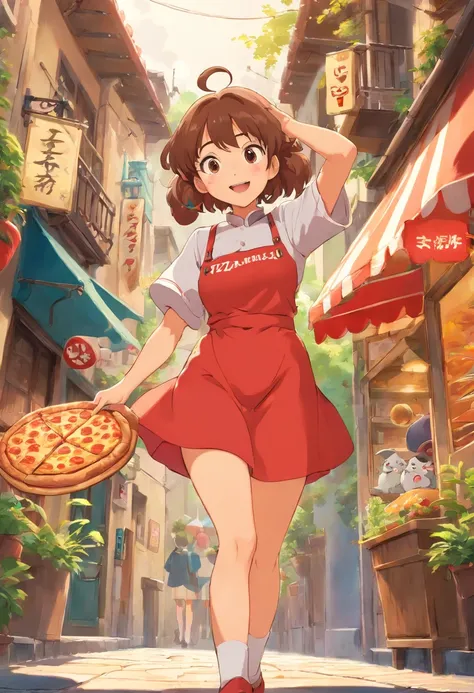 pizzeria　delivery　chee　uniformss　年轻　Naughty Poses　cute little　tits out　friendly