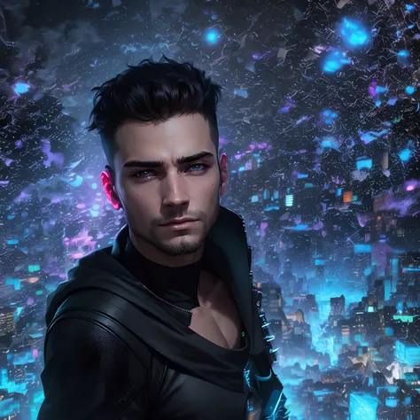 Change background, cyberpunk handsome boy, cool look, realistic face, 8k ultra realistic