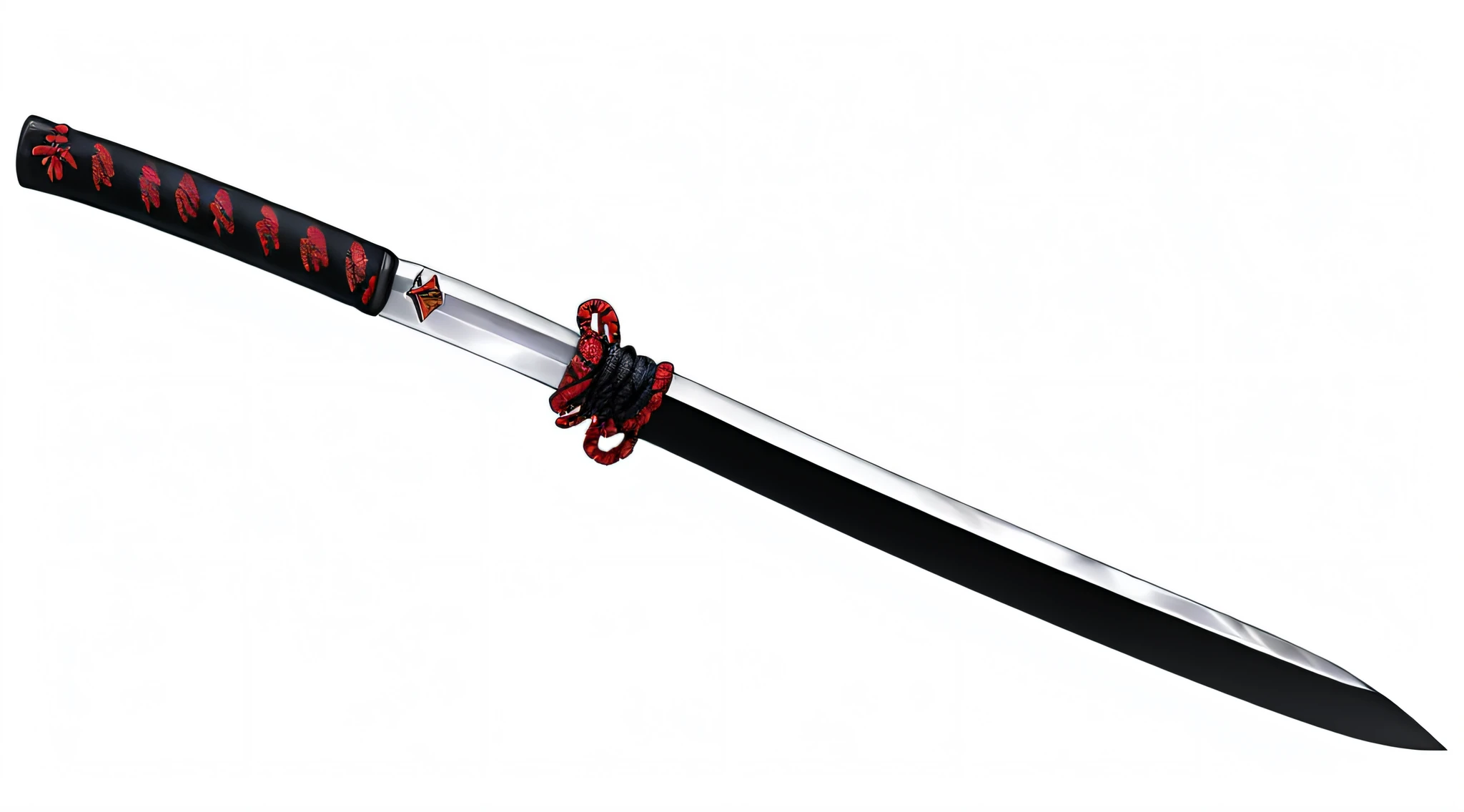 Japanese katana, Silver Blade, Black grip