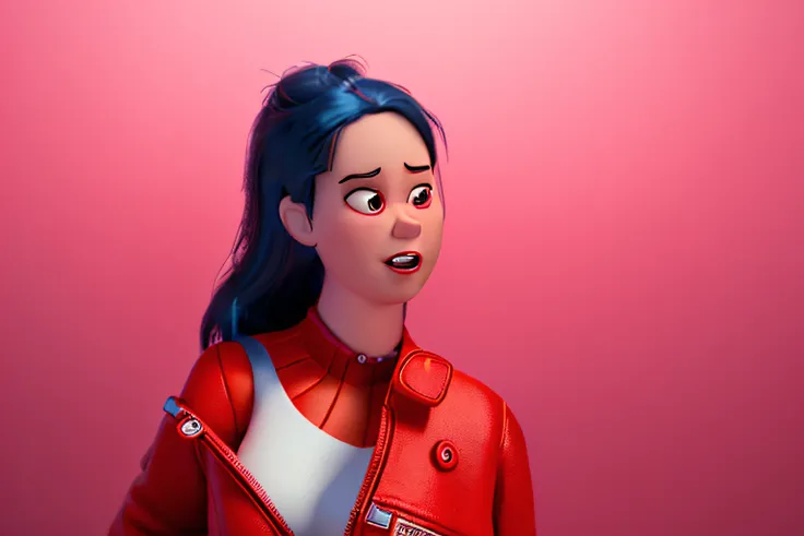 There was a girl wearing a red jacket, Pixel rendering rendering, Pixar portrait 8k photo, Pixar 3D rendering, Pixar render, cute 3 d render, Drawing numbers cute, Pixar Art 3D, Cute Pixar character design, by Pixar. octan render, pixar 3 d animation style...