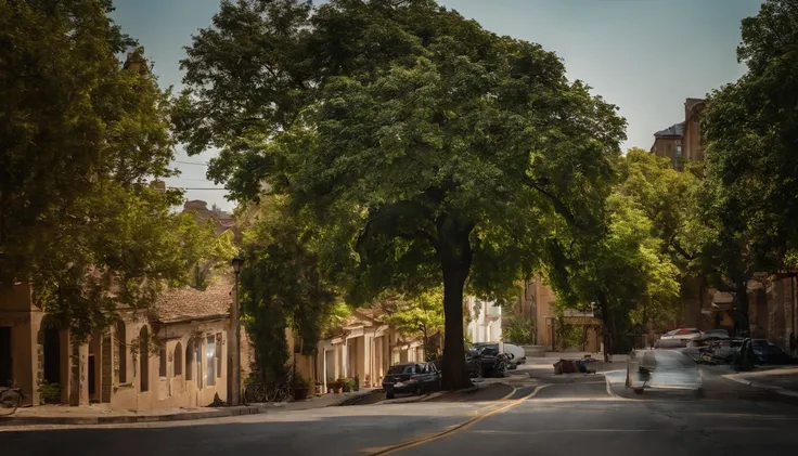 The usual way,The tree々Street trees shining in from between,Summer morning,The sky is infinite