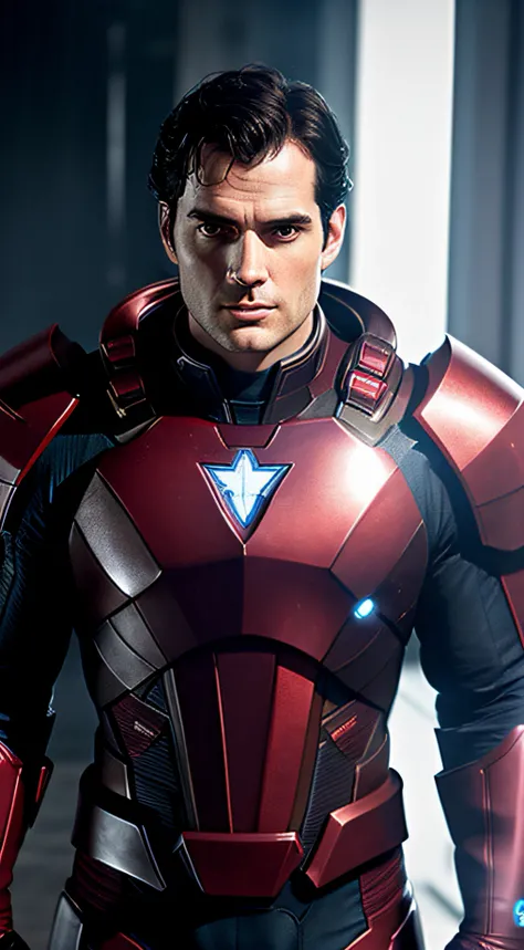 HDR 4K, Portrait Photography of award winning actor Henry Cavill as a heroof game Mass Effect, wearing a red Space Suit, (henrycavill person), spacebattle in background, Movie, Science-Fiction, cinematic lighting, two point lighting,, raw image, best quali...