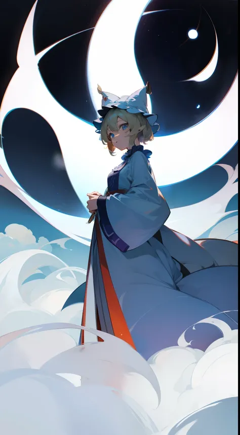 Yakumo Ran Sky hat standing looking into the camera night