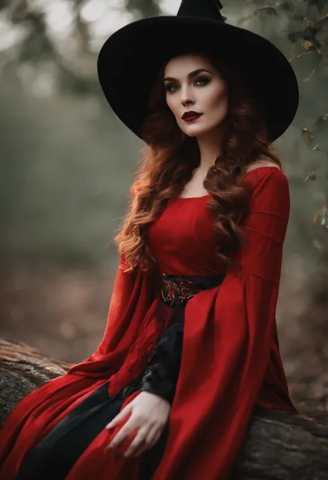 woman body, Dressed Witch Role Playing、Clothes are scarlet