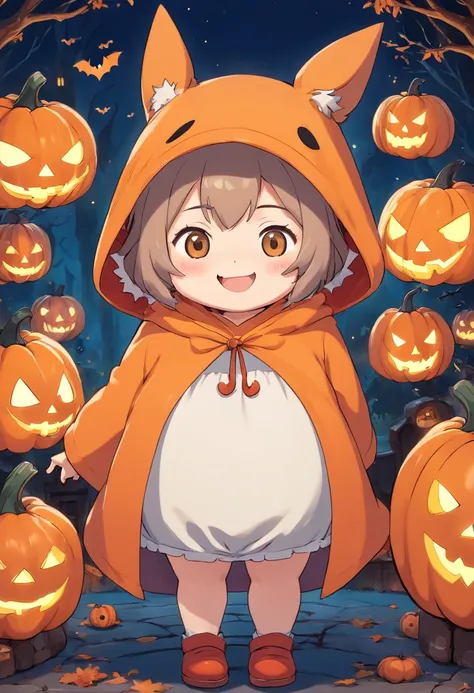 Chibi Halloween chubby smile with hood