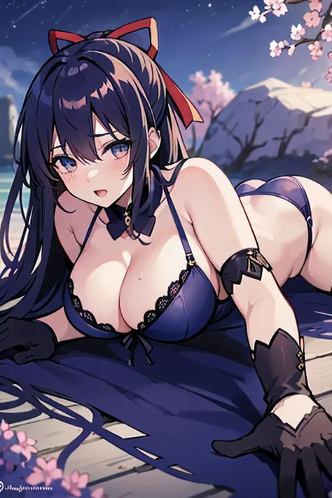 Night Saber God Juka,Girl with big breasts,It has a beautiful and somewhat fleshy body,Its about putting on sexy poses,Wear sexy lace lingerie, Lie on the ground and rest