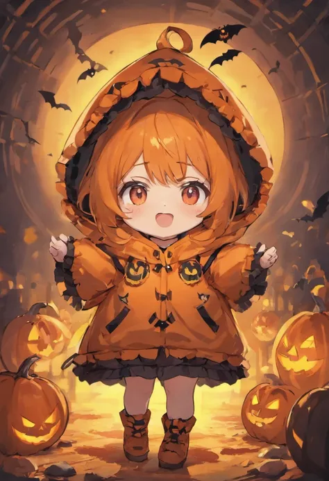 Chibi Halloween chubby smile hooded