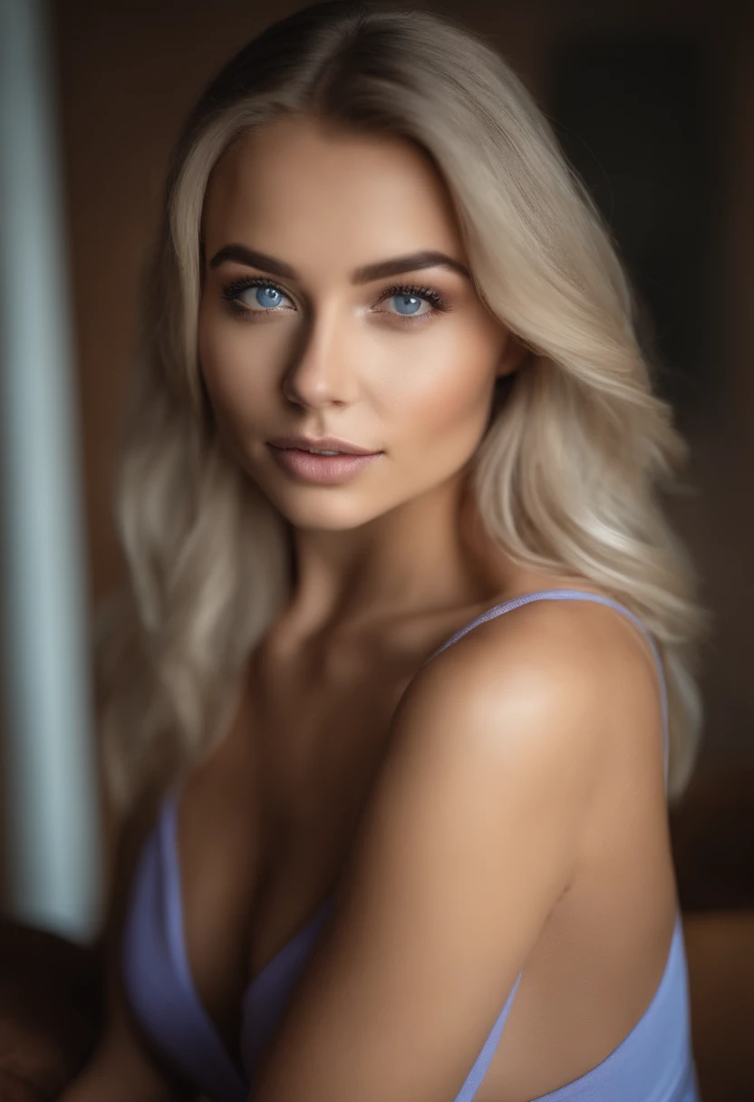 Woman with matching tank top and panties, Sexy girl with blue eyes, portrait sophie mudd, portrait corinna kopf, blonde hair and large eyes, Selfie einer jungen Frau, Augen im club Violet Myers, ohne Make-up, Natural makeup, Blick direkt in die Kamera, Ges...