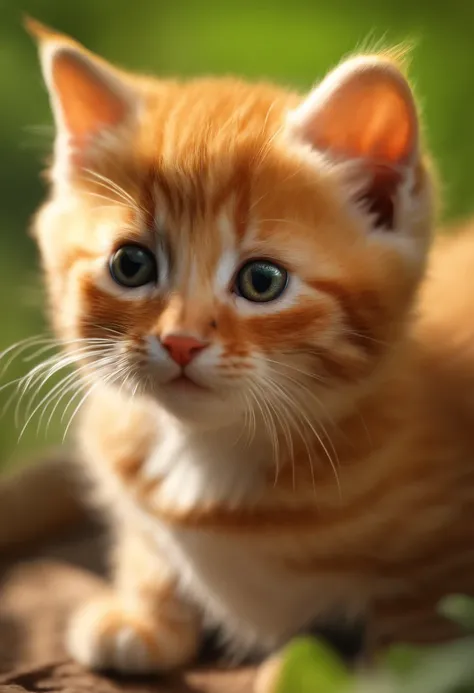 (Best quality,4K,8K,A high resolution,Masterpiece:1.2),Ultra-detailed,(Realistic,Photorealistic,photo-realistic:1.37),cute little cat,adolable,Cute little cats,Orange fur,Childish