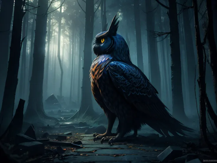 (best quality,4k,8k,highres,masterpiece:1.2),ultra-detailed,(realistic,photorealistic,photo-realistic:1.37),dark fantasy,orange atmosphere,illustration,owls,hidden passage,emerging from the wall,flying out,ethereal glow,ominous,enchanted,spooky,mystery,eer...