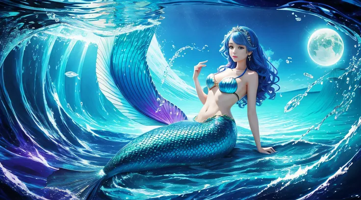 beautiful mermaid、Multiverse background