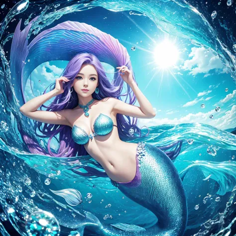 beautiful mermaid、Multiverse background