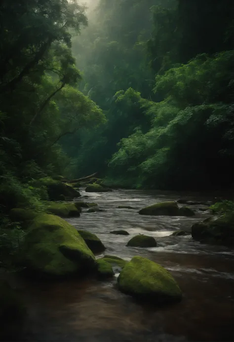 rain forest, river transparant, arternoon time