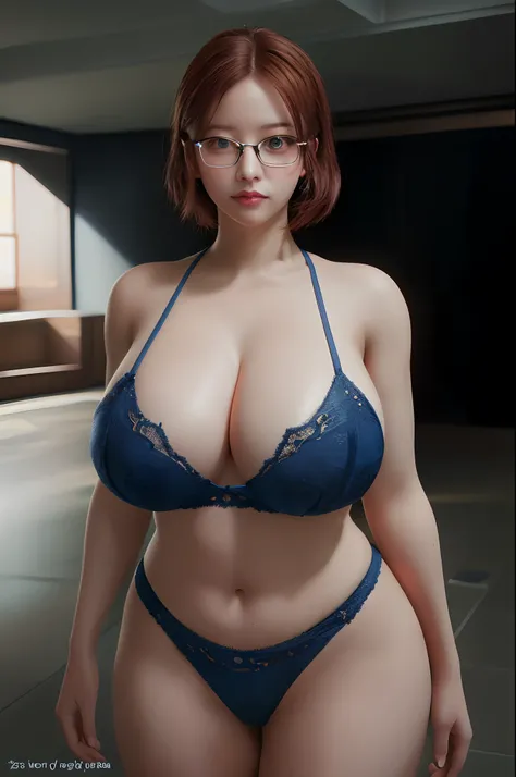 (masterpiece:1.3), (High resolution:1.1), Detailed beautiful face, Detailed beautiful, (huge breasts, gigantic breasts:1.4,   a woman in a blue lingersuit posing for a picture, photorealistic perfect body, realistic shaded perfect body, realistic bikini, h...