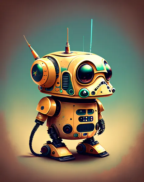 Adorable robot, in star wars style