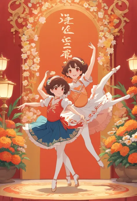 Spaniard　dancers　Red paper　Orange eyes　Floral ornament　年轻　Naughty Poses　cute little　tits out　friendly