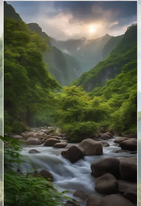 tmasterpiece，Ultimate quality，CG unity 8k wallpaper，Super delicate，Beautiful skies and clouds，Rich natural scenery，sheer cliffs，Lakes and rivers，Waterfall flying water，Aoyama is beautiful，Nowhere to be seen，Excellent view，A long-won photo contest，Backgroun...