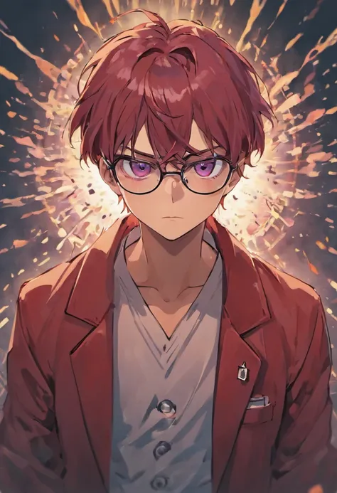 Anime angry man with glasses man doctor man with blood glasses