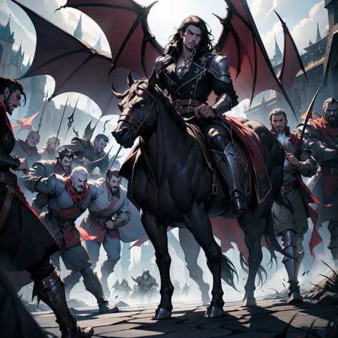 Castlevania Battle Scenes Shadow Lord Hyper Realistic Super Detailed Legendary Lord Dracula Leading Troops Army of demons to fight sharp details Epic Legendary Hyper Realistic Cutscenes Super Detailed Super Detailed Hyper Realistic Faces Super Detailed Pos...