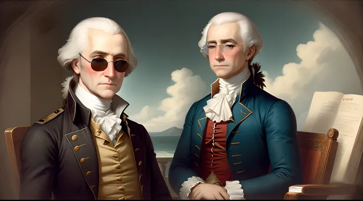 George Washington wearing sunglasses