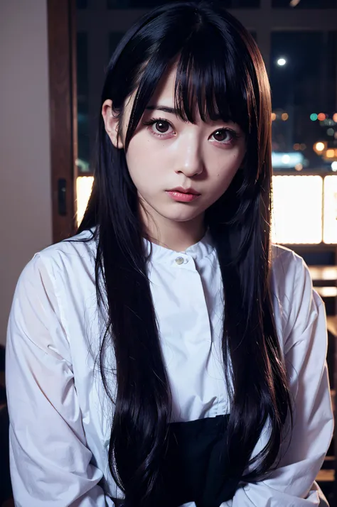 One Woman,Cosplay,Cute face,Big eyes,upward-eyed,Semi-long hair,Indoor,Night,Dark room,masutepiece, extremely fine and beautiful,Photorealistic,boyish,Japanese