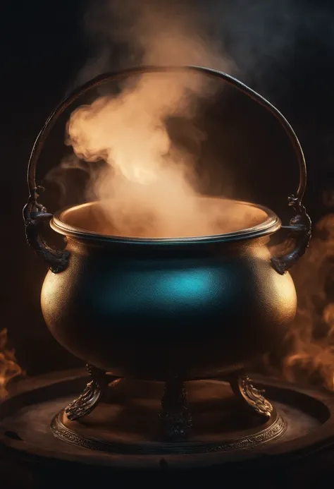 Show an education scenario of the future, com salas de aula virtuais, mentores inteligentes, e o potencial para o aprendizado interestelar. 8k a closeup of a cauldron with smoke coming out of it, lute, Tempo lunar, Psychedelic Effect, ao fundo e em cima um...