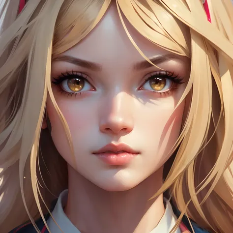 8k, realistic, ultra quality, beatiful girl, Stern anime girl, (Highest Quality, Amazing Details:1.25), cinematic lighting, unique, high-quality, very long hair, hair intakes, makeup, lipstick, eyelashes, ultra detailed eyes, ultra detailed face, ultra det...