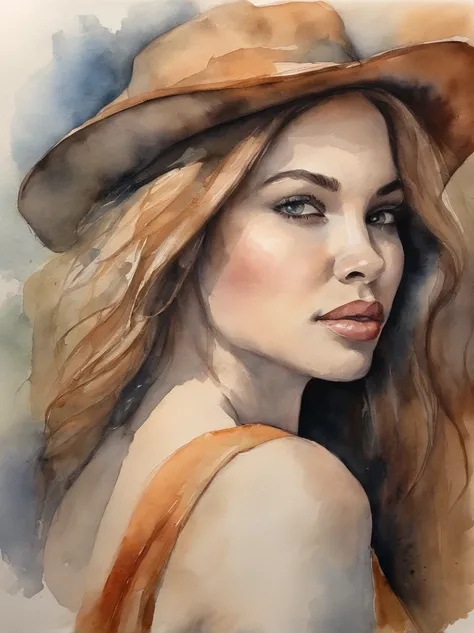 Watercolor Painting of a beautiful girl : : Trending on Artstation: : The simple composition creates a sense of order and harmony. The painting captures the spiritual qualities of the natural world. --uplight --ar 9:16