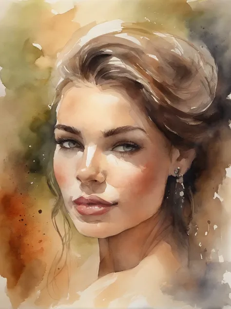 Watercolor Painting of a beautiful girl : : Trending on Artstation: : The simple composition creates a sense of order and harmony. The painting captures the spiritual qualities of the natural world. --uplight --ar 9:16