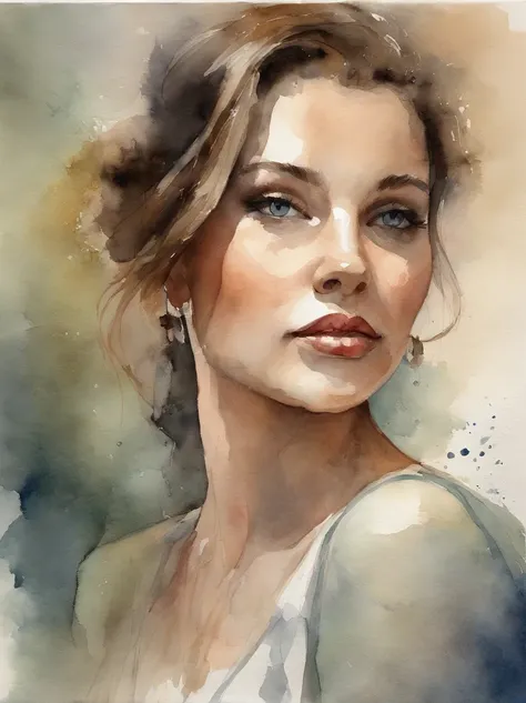 Watercolor Painting of a beautiful girl : : Trending on Artstation: : The simple composition creates a sense of order and harmony. The painting captures the spiritual qualities of the natural world. --uplight --ar 9:16