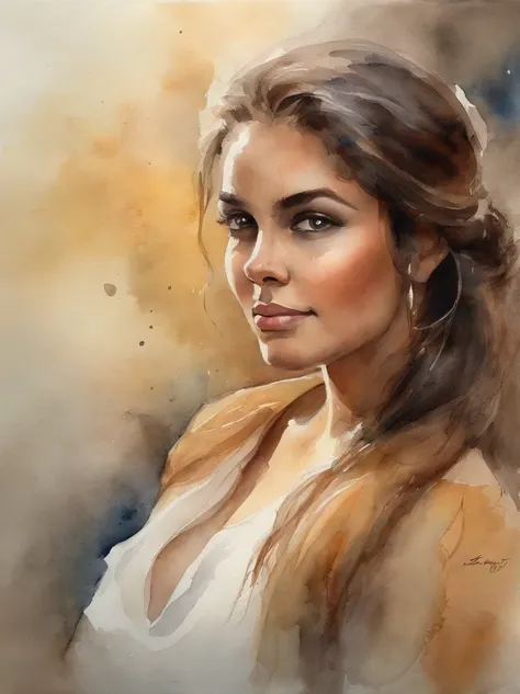 Watercolor Painting of a beautiful girl : : Trending on Artstation: : The simple composition creates a sense of order and harmony. The painting captures the spiritual qualities of the natural world. --uplight --ar 9:16