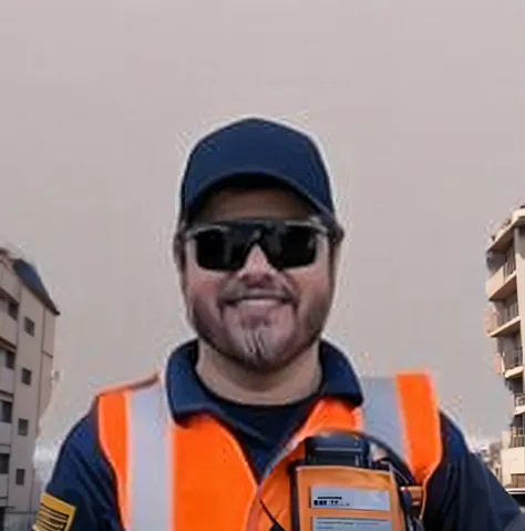 Em um ambiente de trabalho, Put on with protective PPE helmet, and technical clothing in occupational safety.
(best quality,4k,8k,alto,master part:1.2),ultra-detalhado,(Realistic,fotorrealista,photo-realistic:1.37),Construction worker, rosto detalhado, Ser...