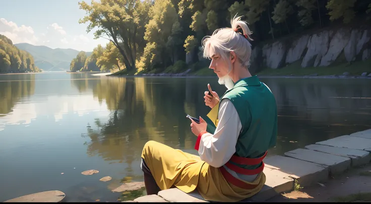 Seneca philosopher, Next to a tranquil lake on a calm morning