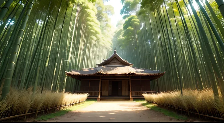 floresta de bambu, um ambiente calmo, Various bamboos