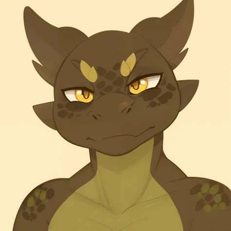 kobold, solo, face focus, attractive, gold eyes, intimidating glare, anthro, lizard, portrait, by zonkpunch