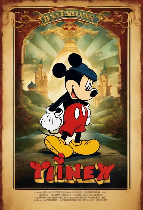 "Create a High Resolution Disney Movie Poster with Mickey Mouse."