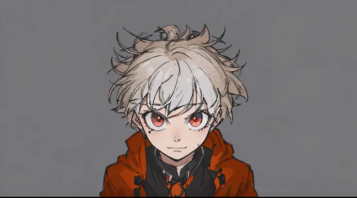 personagem de anime com olhos vermelhos e uma jaqueta vermelha, Nagito Komaeda, Coringa se parece com Naruto, Gatilho Estilo de Arte de Anime, Arte digital de Danganronpa, Coringa como Naruto, ((vermelho)) olhos baggy, Nagito Komaeda de Danganronpa, [[[[so...