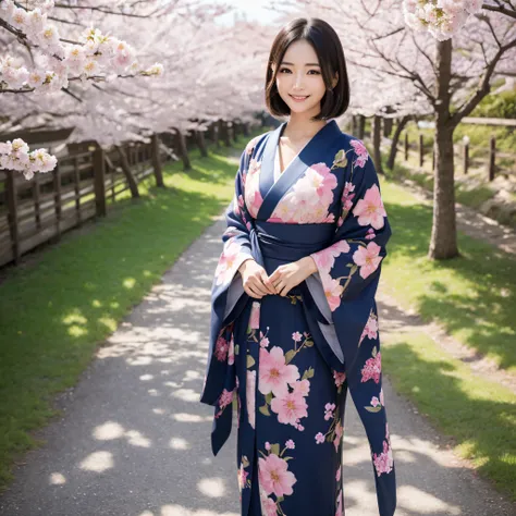 (Super beautiful woman in kimono)、((best qualtiy、8k masterpieces:1.3))、foco nítido:1.2、(ultra beautiful faces:1.0)、(shinny skin:1.0)、photos realistic、A dark-haired、Video Lighting、High-definition eyes and face、Video Lighting、Japanese actressl、from the front...