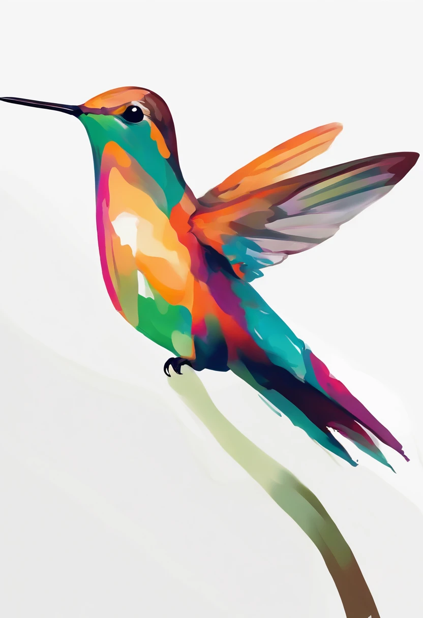 oil painting, a Mexican hummingbird on a white background, close-up, centered image, ultra detailed illustration, (tetradic colors), whimsical, enchanting, fairy tale, (ink lines: 1.1), strong contours, fine art from MSchiffer, bold strokes, no frame, high...