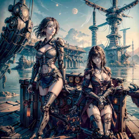 Cinematic lighting,super detailed skin、Beautiful detailed eyes、Best Quality,cyberpunked,(Alternative、dim colors, Soothing tones:1.3),(Girl On The Boat:1.5)、NSFW(1beautiful woman、A dark-haired、Brown hair、Detailed beautiful facial features:1.3)(Kimono with l...