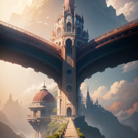 Bridging the World, Magnificent, close up, Details, Sharp Focus, Elegant, Highly detailed, Illustration, Convoluted, Beautiful, trend artstation, pixiv, Digital Art, by Jordan Grimmer and greg rutkowski, wlop, Studio Ghibli, --auto